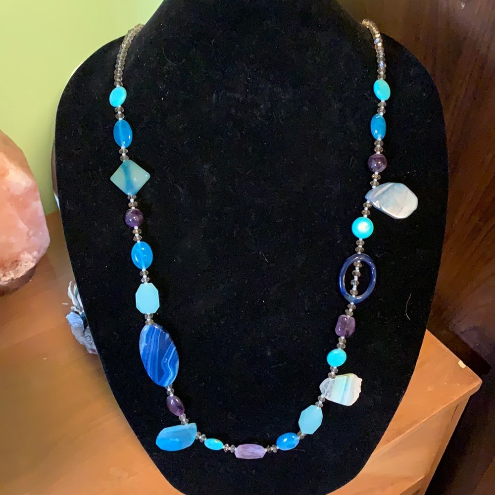 Natural stone and bead necklace